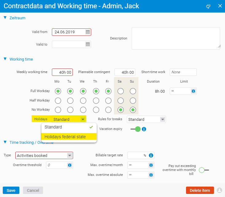 Set Up Holiday Calendar Projectfacts