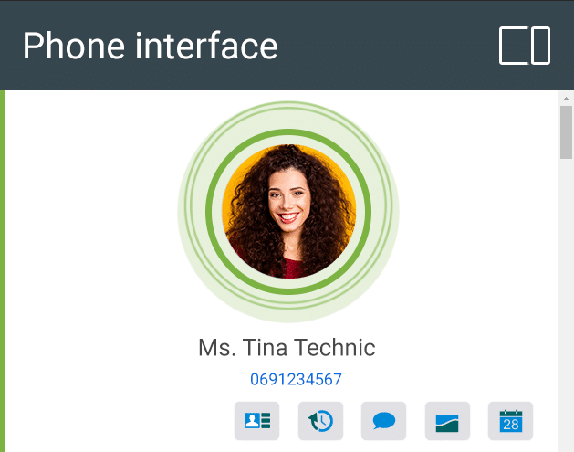 Phone Interface: Incoming call